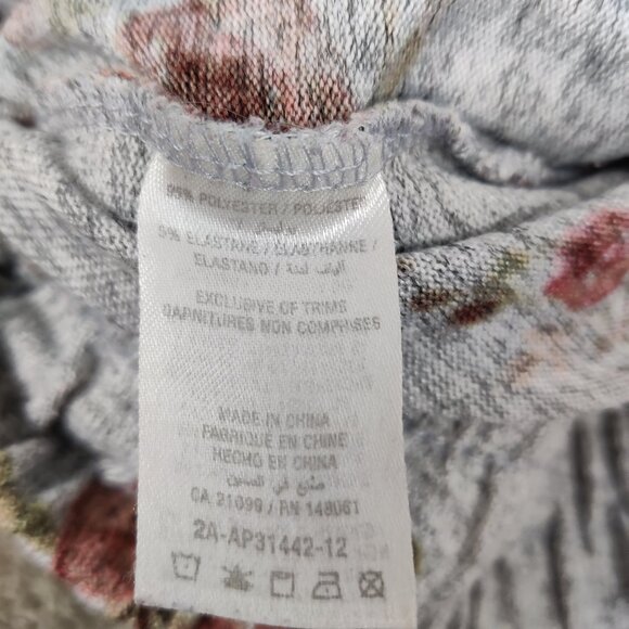 Ardene Women's Pajama Bottom Size M Gray Floral Jogger Style Knitted Comfy Daily - Picture 5 of 10